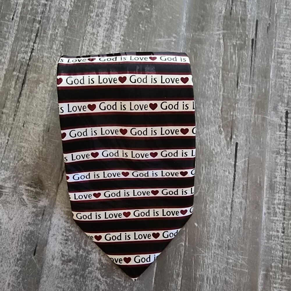 God Is Love Men's Neck Tie Religious Christian Hymn‎ Choir Music Black Necktie